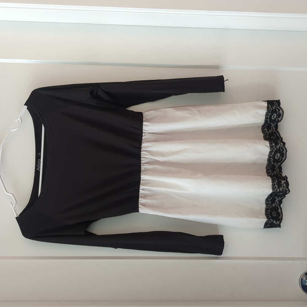 Beautiful Azbro dress black and white with lace